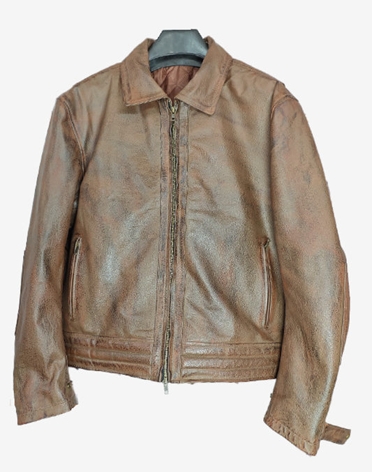 Vintage Brown Leather Jacket for Men