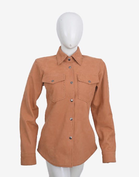 Women's Tan Suede Western Shirt